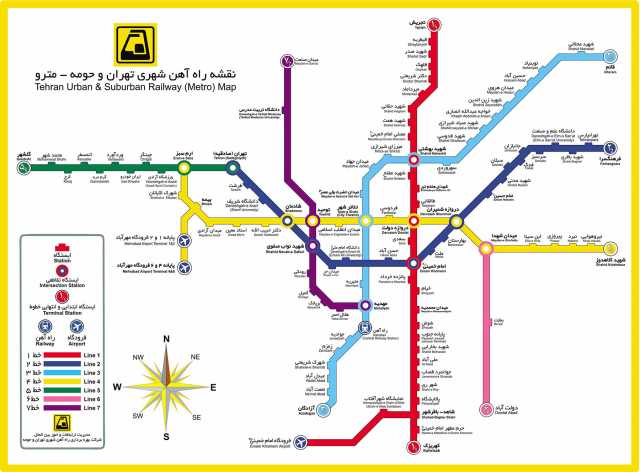 نقشه مترو تهران