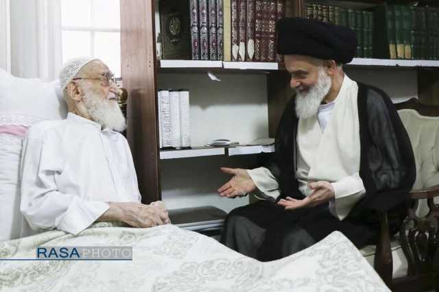عیادت شخصیت‌های حوزوی از آیت الله نوری همدانی