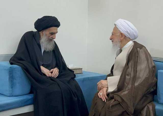 دیدار آیت‌الله جوادی آملی و آیت‌الله سیستانی؛ عزم بر هم‌افزایی بیشتر بین حوزه قم و نجف