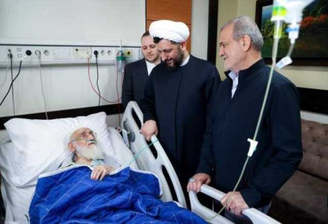 عیادت رئیس‌جمهور از آیت‌الله نوری همدانی
