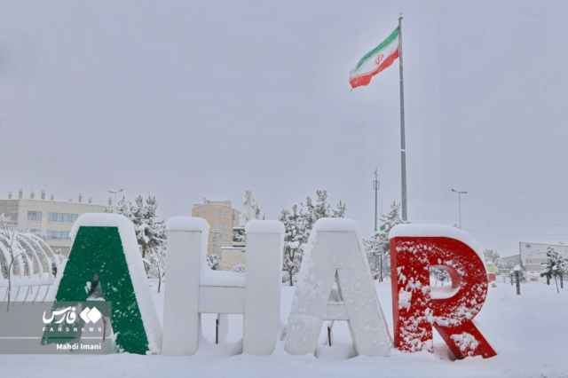 (تصاویر) خودنمایی زمستان با بارش اولین برف در اهر