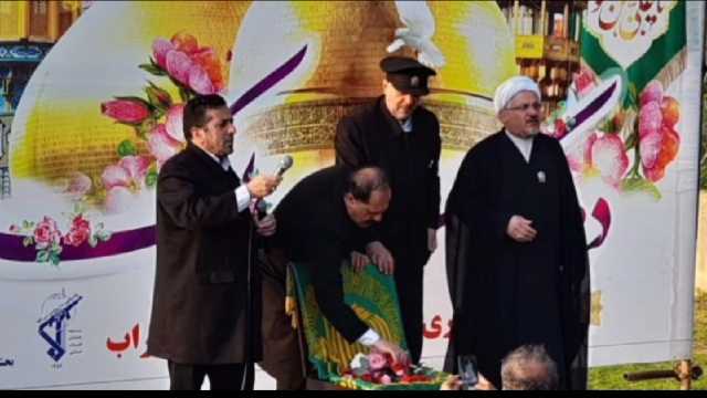استقبال پر شور مردم صومعه سرا از کاروان خدام حرم مطهر رضوی+ فیلم