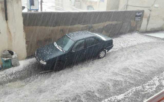 بارش شدید تگرگ در تبریز + فیلم