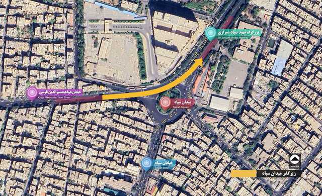 بهره برداری از زیرگذر میدان سپاه در پاییز