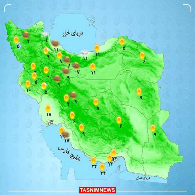 آغاز بارش برف و باران از غرب کشور | امروز و فردا کدام استان ها برفی و بارانی است؟ + نقشه